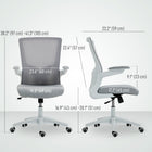 HOMCOM Ergonomic Office Chair with Lumbar Support - Grey-Adjustable seat height and tilt function for optimal comfort