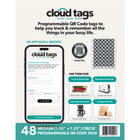 Cloud Tags 10112 Programmable QR Labels - 48 Pack-Multipurpose, programmable QR code stickers