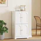 HOMCOM 43" H Modern 4-Tier Kitchen Pantry Cabinet - White-Three-level adjustable shelves for flexibility 