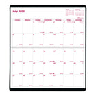 Brownline 2026 18-Month Monthly Pocket Planner - 6-1/2" x 3-1/2" - Assorted Colours - English-Assorted colours include: black, navy, burgundy and green. Colour choice not available for online orders