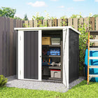 Outsunny 5' x 3' Metal Storage Shed - Black-Sloped roof design prevents water build-up
