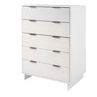 Manhattan Comfort Granville 37.8" Modern Tall Dresser - White-Recommended for up to 35 inch TV.