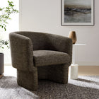 Modway Muse Boucle Fabric Barrel Accent Chair - Antique-Curved Backrest