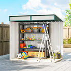 Outsunny Outdoor Storage Shed with Foundation Kit - 6.5' x 4' - Green-2 ventilation windows to keep inside dry and fresh, 2 clear window for good light transmission
