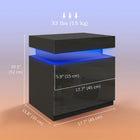 HOMCOM Nightstand with LED Lights and 2 Drawers - Black-Two spacious drawers for lots of storage space