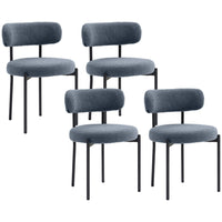 HOMCOM Dining Chairs with Steel Legs for Kitchen - Grey - Set of 4-Packaged in a set of 4 for dinner, conversation, and more