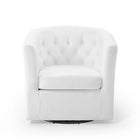 Modway Prospect Tufted Performance Velvet Swivel Armchair - White-Maximum Weight Capacity: 300 lb