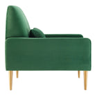 Modway Liliana Performance Velvet Armchair - Emerald-Dense Foam Padding