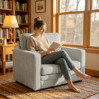 HOMCOM Velvet-feel Accent Chair with Wide Seat for Living Room - Grey-Reinforced metal frame and solid wood legs ensure stable durability   
