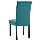 Modway Parcel Performance Velvet Dining Side Chairs - Teal - 2 Pack-Contemporary Dining Chair