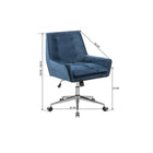 FurnitureR Tufted Fabric Office Chair - Blue-Weight Capacity: 250 lb.