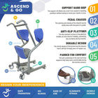 Mobile Patient Lift Regain Independence Ascend & Go Sit-to-Stand Lift - 400 lbs Capacity-Dual-locking casters prevent unwanted rolling