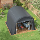 Outsunny 10' x 10' Garden Storage Tent-Cover tension system helps the cover stay when wind blows
