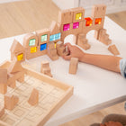 TickiT Wooden Building Gem Blocks - Set of 39-Practice color recognition, descriptive language, calming sensory play and more