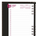 Brownline 2027 CoilPro Daily Planner Twin-wire binding, lizard-like hard cover - 8" x 5" - Black-100% post-consumer recycled paper