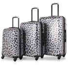 TUCCI Italy Winter Leopard Art 3-Piece Hardside Luggage Set-Complete Luggage Set - 20" carry-on, 24" medium, and 28" large suitcases for any trip duration