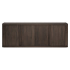 Hudson&Canal Vance Rectangular TV Stand for TV's up to 78" - Alder Brown-Features four doors with built in handles and with enclosed cabinets including four interior shelves for ample storage