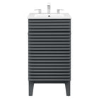 Modway Render 18" Bathroom Vanity Cabinet - Grey/White-Particleboard and Laminate Construction