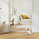 PawHut 26"-37" Dog Gate with 10" Tall Pet Gate and 2 Extensions - White-Made from robust steel for durability and long-lasting use