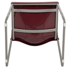 Flash Furniture HERCULES Series Burgundy Full Back Contoured Stack Chair with Grey Powder Coated Sled Base-Designed for Commercial Use