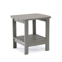 Backyard Lifestyles Side Table with Shelf - Light Grey-Durable Weather Resistant Polystyrene: HIPS, High Impact Polystyrene.