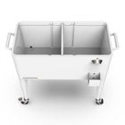 Permasteel 80 qt Retro Rolling Patio Cooler with Divider - White-Drain plug allows for easy emptying of melted ice and excess water