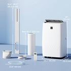 HOMCOM 12000 BTU Portable Air Conditioner with Dehumidifier and Fan - White-24-hour timer on/off includes sleep and auto modes for convenience 