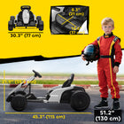 Qaba 24V Kids Electric Go Kart with Dual 150W Motors - White-Smooth wheels allow for exciting, movie-like drifts with complete control 