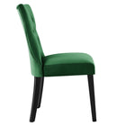 Modway Silhouette Performance Velvet Dining Chairs - Emerald - 2 Pack-Non-Marking Foot Caps