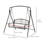 Outsunny 2-Seater Porch Swing Chair with Metal Frame-A' shaped frame ensures even balance and stability 
