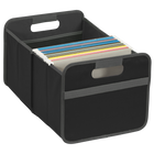 Merangue Collapsible File Storage Bin - Double Compartment - Black-Double compartment design
