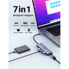 UGREEN Revodok 7-in-1 4K HDMI USB-C Hub-Supports rapid data transfer speed up to 5Gbps with the USB 3.0 ports.
