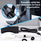 ShoppingAll Under Desk Cable Organizer Tray Wire Management Rack with 10 Cable Ties - Black - 4 Pack-7