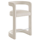 Modway Winslow Performance Velvet Counter Stool - Alabaster-Barrel Back Design