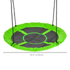Outsunny Saucer Swing Giant Hanging Tree Swing, Nest Web Rope Seat - Green-Side wrapped with high-density Oxford cloth 