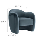 Modway Compose Performance Velvet Accent Chair - Cadet Blue-Stain-Resistant Upholstery