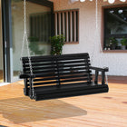 Outsunny 2-Seater Porch Swing with Cup Holder & Chains for Garden Yard - Black-Two-seater design provides room to relax with friend or have lots of room to yourself
