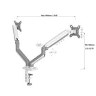 Uplite Dual Monitor Mount - Height Adjustable - Gas Spring Arm for 15"- 32" Screen-Adjustable arm offers 175° tilt, 360° swivel, 360° rotation.