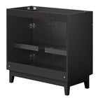 Modway Miles 36" Bathroom Vanity Cabinet - Black-Non-Marking Foot Caps
