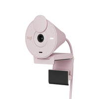 Logitech Brio 300 Full HD Webcam with Privacy Shutter & Noise Reduction Mic - Pink-Be Your Best Self on Every Video Call: Full HD 1080p webcam resolution provides natural image quality, so you look like the real you on all meeting apps