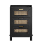 Modway Dixie 24" Solid Wood Bathroom Vanity Cabinet - Black-9
