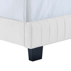 Modway Celine Channel Tufted Performance Velvet Queen Bed - White-Solid Wood Legs
