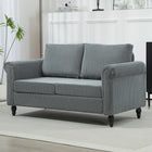 HOMCOM Loveseat Sofa with Curved Armrests - Grey-Deep foam padding provides a sink-in comfort
