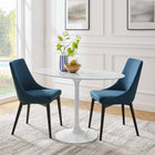 Modway Lippa 48" Oval Faux Marble Dining Table - White-Powder-Coated Metal Base