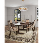 Manhattan Comfort Fifth Avenue 22.5" Traditional Faux Leather and Velvet Upholstered Dining Armchair - Tan-Frame Made of Solid Beech Wood with Rich Walnut Finish