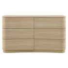 Modway Mirae 6-Drawer Curved Dresser - Brushed Light Oak-7