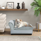 PawHut Sponge Cushioned Pet Sofa Couch with Storage - Grey-It has a storage function to store your pet's supplies 