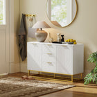 HOMCOM 47.2" L Sideboard Buffet Cabinet with Storage - White-Colour: White
