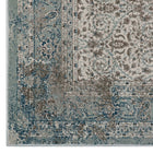 Modway Dilys Distressed Vintage Floral Lattice Area Rug - 8 ft W x 10 ft L - Teal Brown/Beige-Stain Resistant / Easy To Clean
