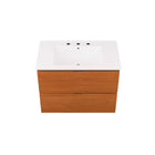 Modway Scenic 30" Wall-Mount Bathroom Vanity - Cherry/White-Full-Extension Drawers